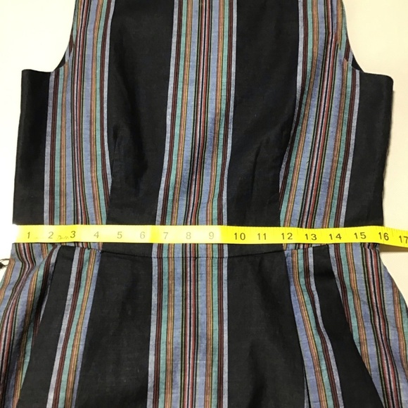 L.L. Bean Navy Multi Color Striped Midi Dress - Picture 9 of 10